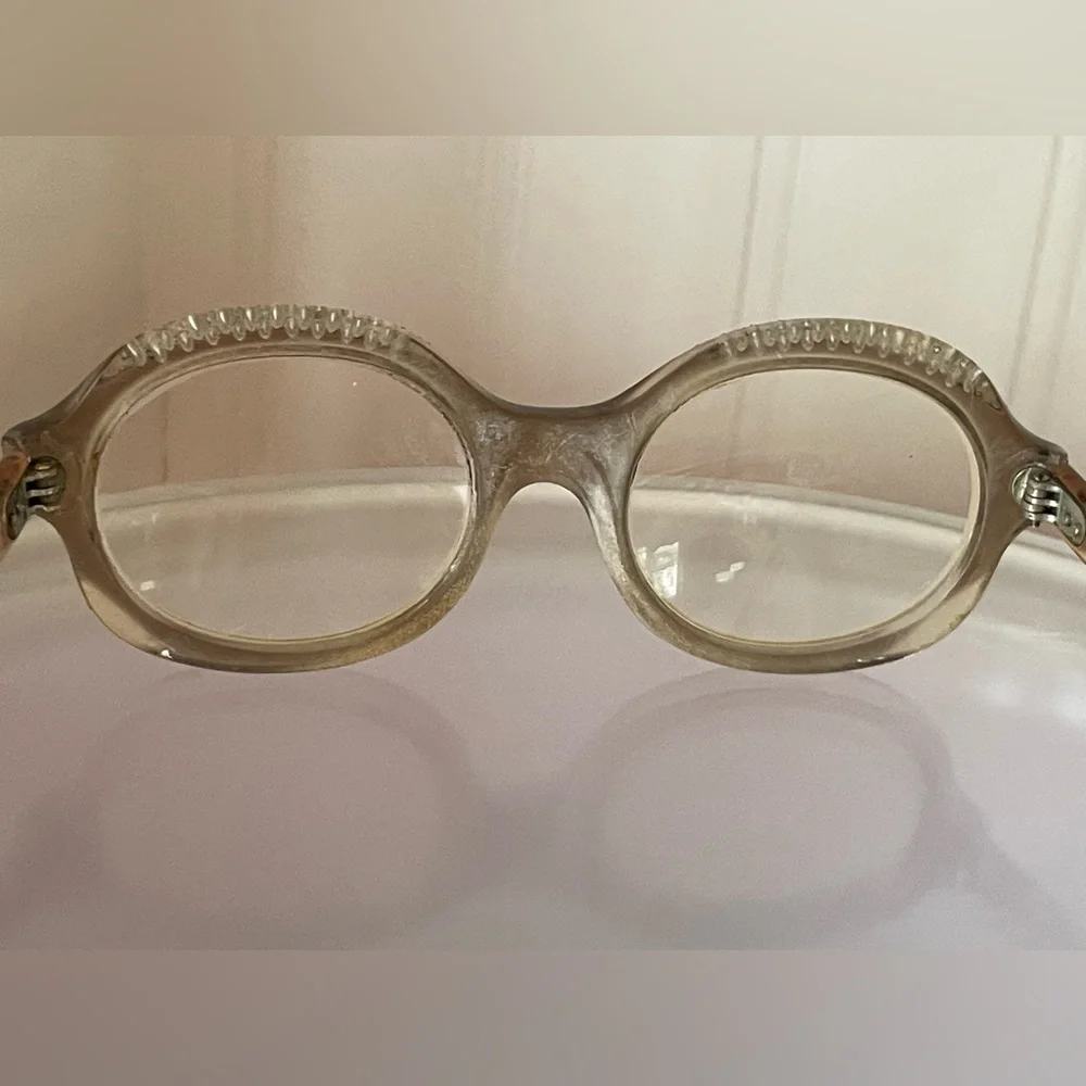SOLD Vintage Tortoiseshell Cat-Eye Rhinestone Studded Eyeglasses❤️ - Picture 7 of 13